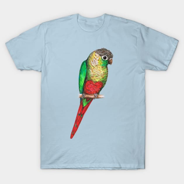 Conure with a heart on its belly T-Shirt by Bwiselizzy